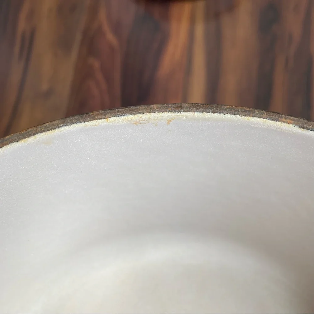 VTG Le Creuset Doufeu Cousances #20 Brown Ceramic Cast Iron Pot Dutch Oven